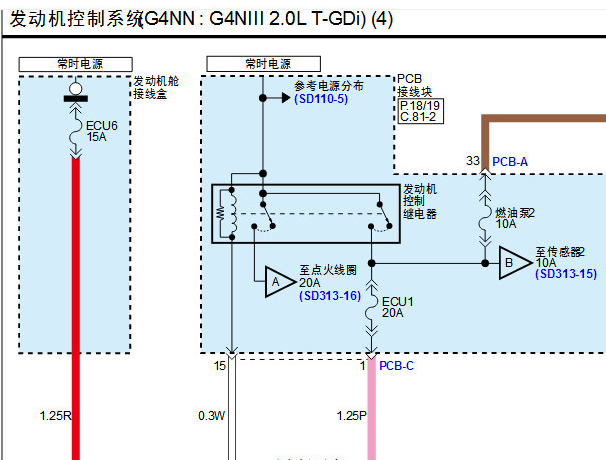 2024年现代索纳塔发动机电路图