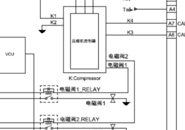 2017年江淮iev7S 空调压缩机系统电路图