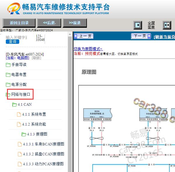 2024年东风eπ007 网络通讯电路图