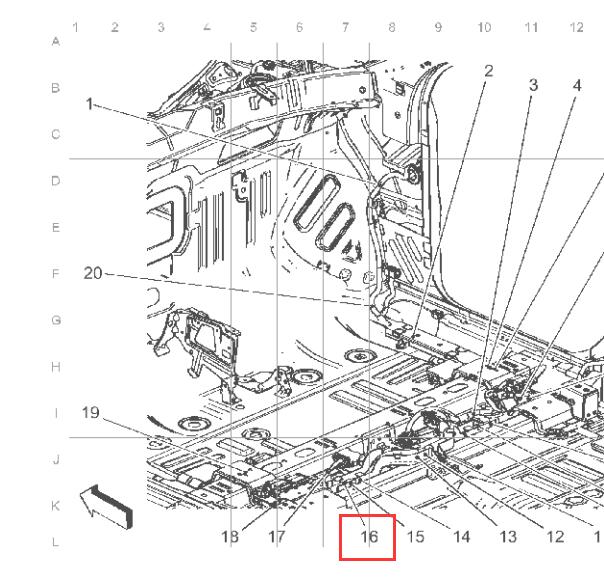 2014年凯迪拉克SRX  J386插头位置