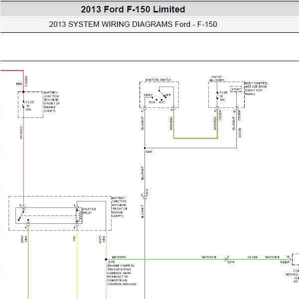 2013年福特F150启动电路图