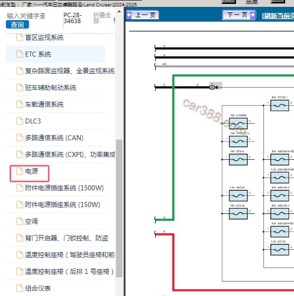 2024-2025年一汽丰田-兰德酷路泽 保险电路图