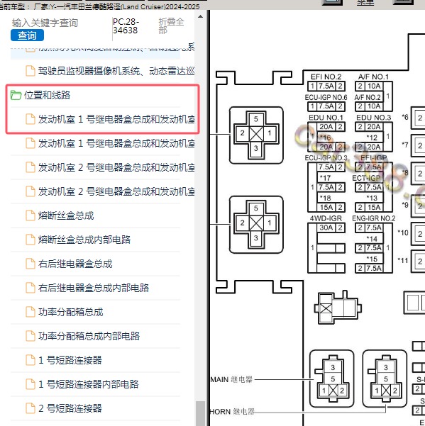 2024-2025年一汽丰田-兰德酷路泽 保险位置