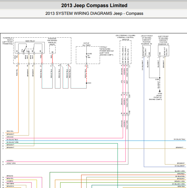 2013年吉普指南者发动机电路图