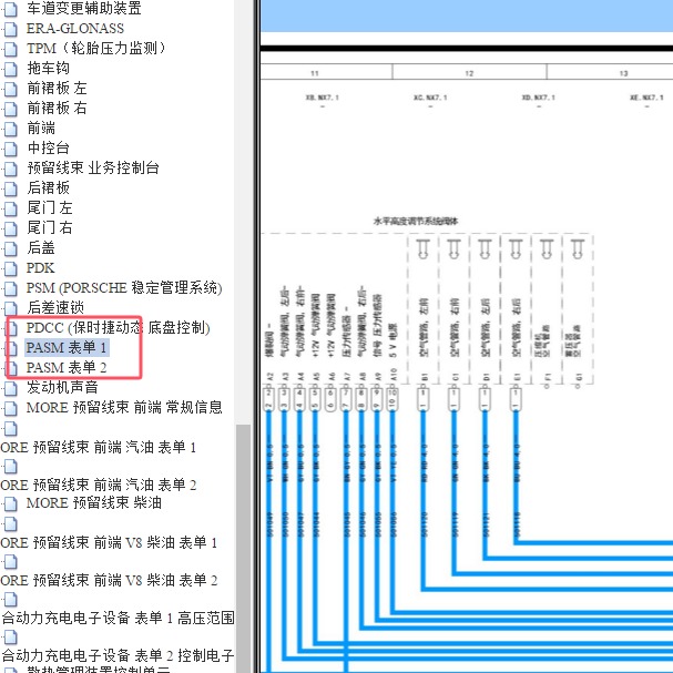 2020年保时捷帕拉梅拉悬架电路图