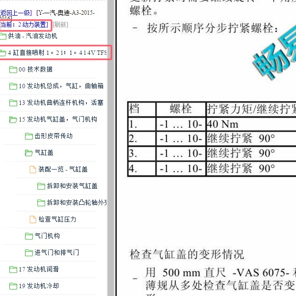 2015-2016年奥迪A3 CSSA发动机装配数据