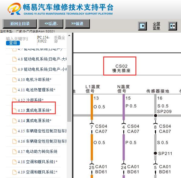 2021年广汽埃安AionS慢充接口电路图