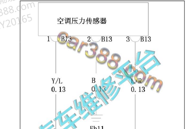 2018年比亚迪唐DM空调压力传感器电路图和电压资料