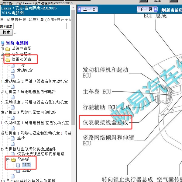 2016年雷克萨斯RX200T室内保险盒位置
