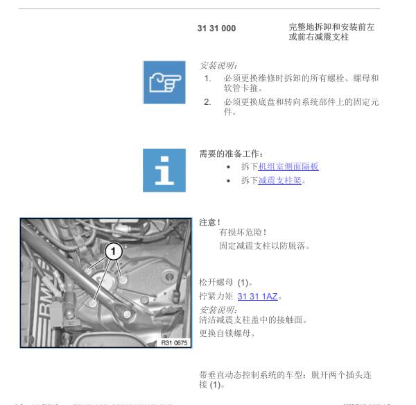 2017年宝马X5减震器拆装资料