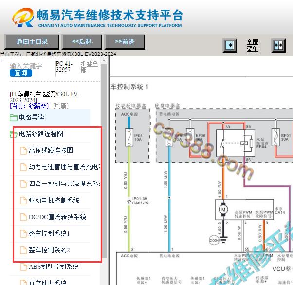 2023-2024年华晨鑫源X30L低压电路图