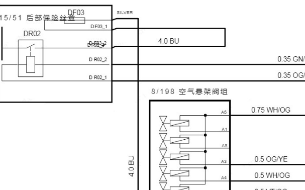 2020年沃尔沃V90空气悬挂系统电路图