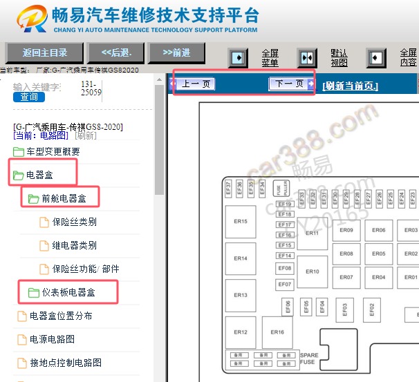 2020年广汽传祺GS8保险丝继电器资料