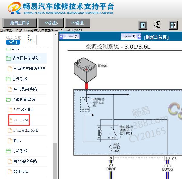 2021年吉普大切诺基空调电路图