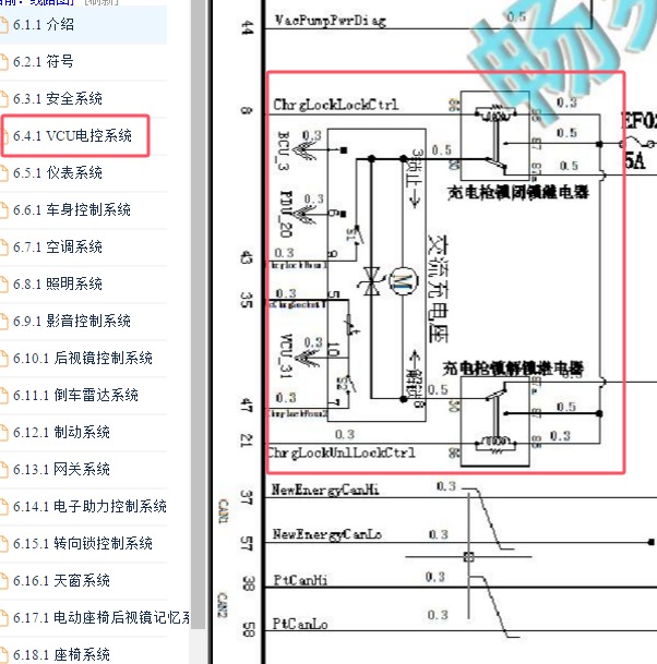 2019-2020年长安逸动EV充电系统电路图