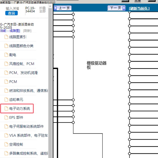 2020年广汽本田-凌派混合动力 全车电路图