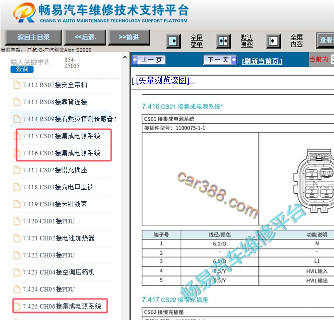 2020年广汽埃安Aion S 车载充电机针脚资料