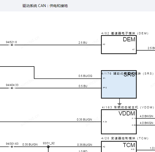 2019年沃尔沃S90 CAN 网络电路图