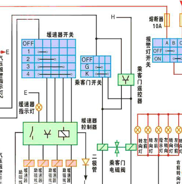 厦门金龙牌XMQ6车门电路图