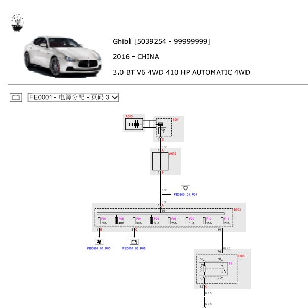 2014-2017年玛莎拉蒂吉博力电源电路图