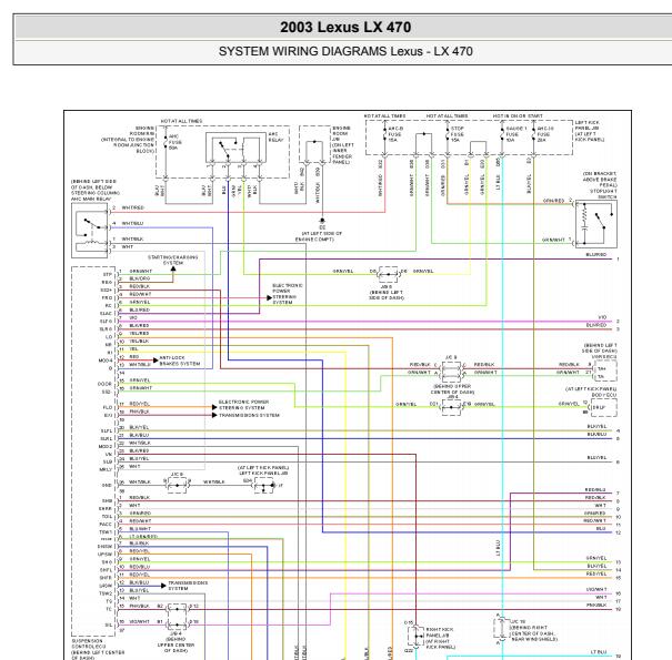 2003年雷克萨斯LX470底盘升降电路图