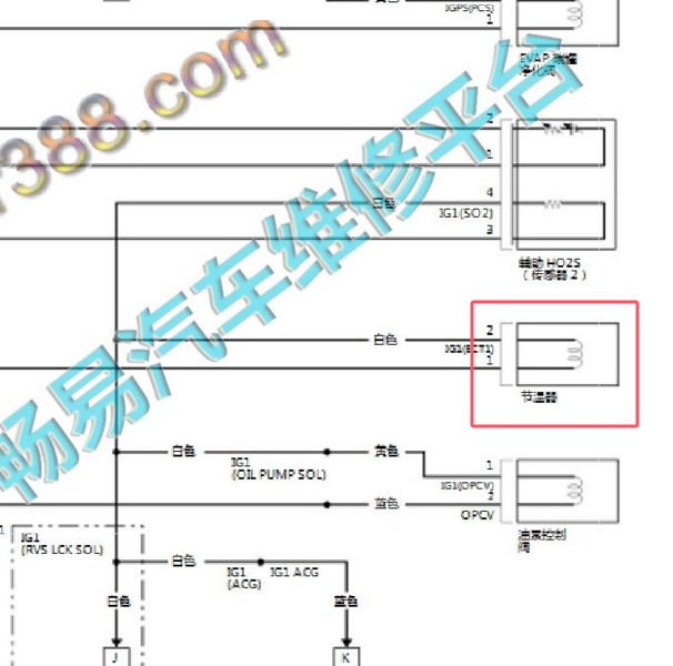 2019-2020年本田凌派发动机节温器电路图