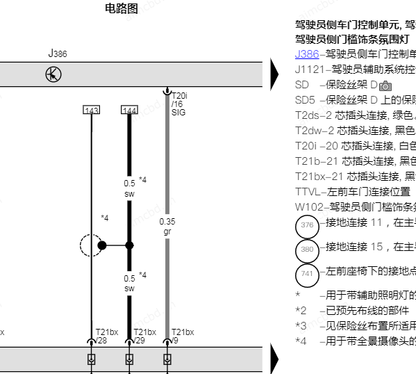 2024年奥迪A6L车门电路图和保险资料