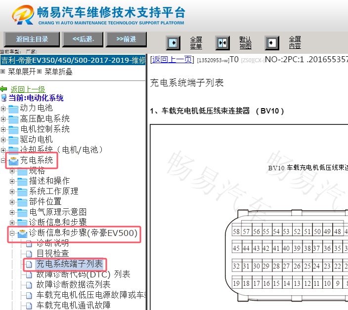 2019年吉利帝豪EV低压充电插头针脚资料