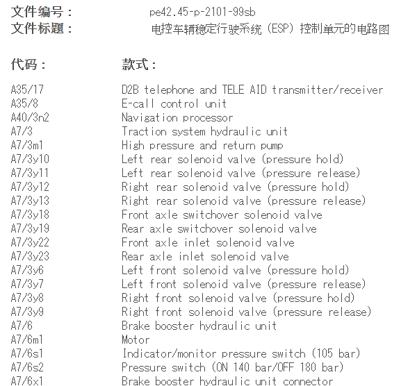2003年奔驰S500 ABS电路图