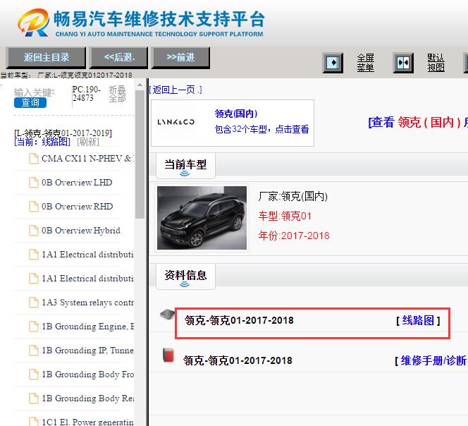 2017-2018年领克01全车电路图