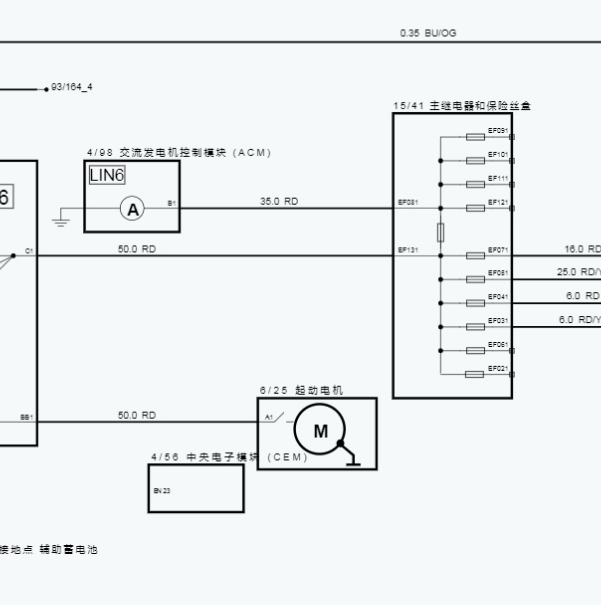 2016年沃尔沃S90起动机电路图