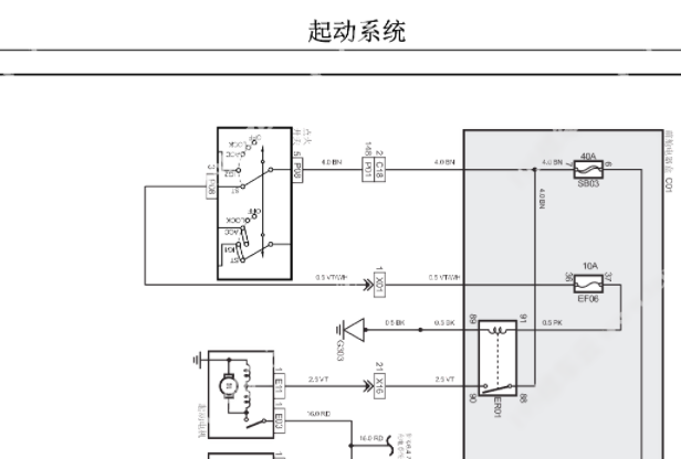 2019年长安逸动DT起动机系统电路图