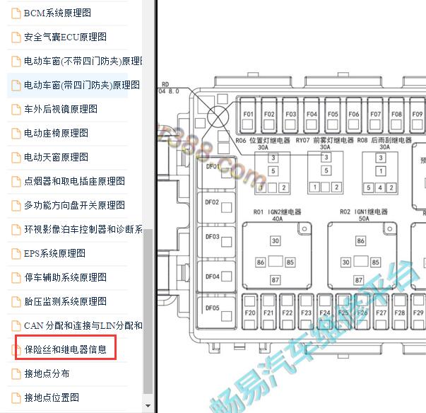2016年江铃驭胜S330保险继电器资料