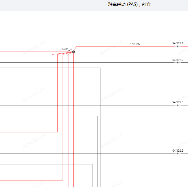 2019年沃尔沃S90倒车雷达电路图