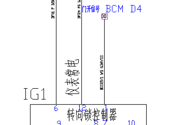 2019年长安欧尚A800无钥匙启动和转向锁控制系统电路图