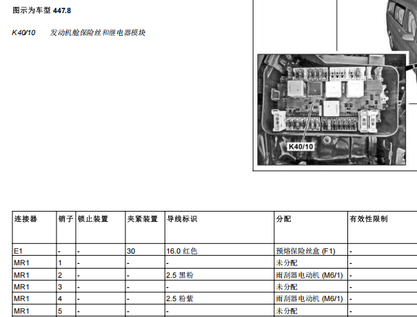 2022年奔驰威霆保险丝继电器资料