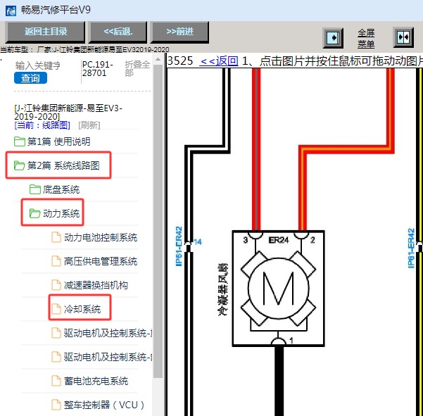 2019年江铃集团新能源-易至EV3风扇电路图