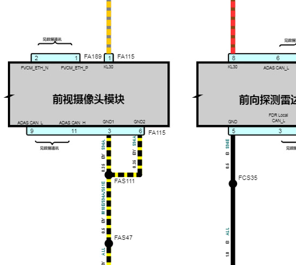 2024年荣威ERX5 前ACC雷达前摄像头电路图和保险资料