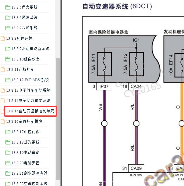 2016年吉利帝豪GS变速箱电路图