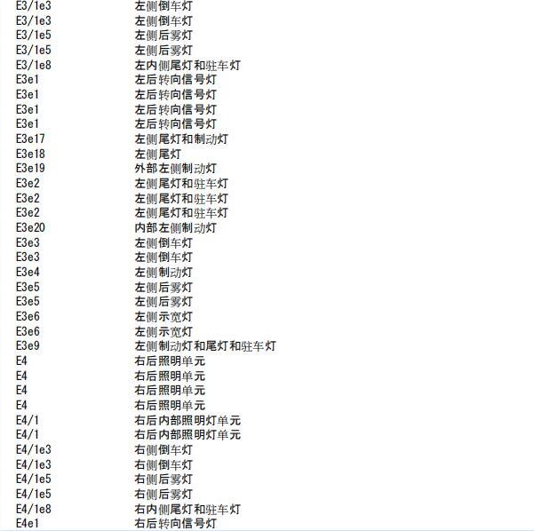 2017年奔驰A180后尾灯电路图