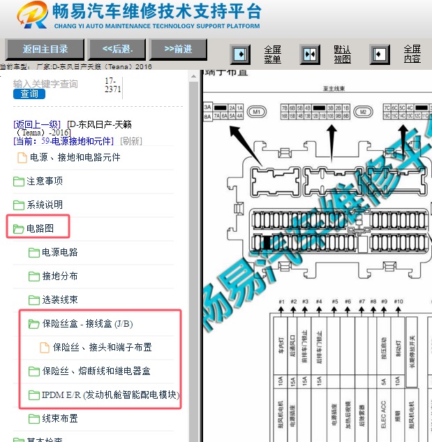 2016年日产天籁保险丝位置资料
