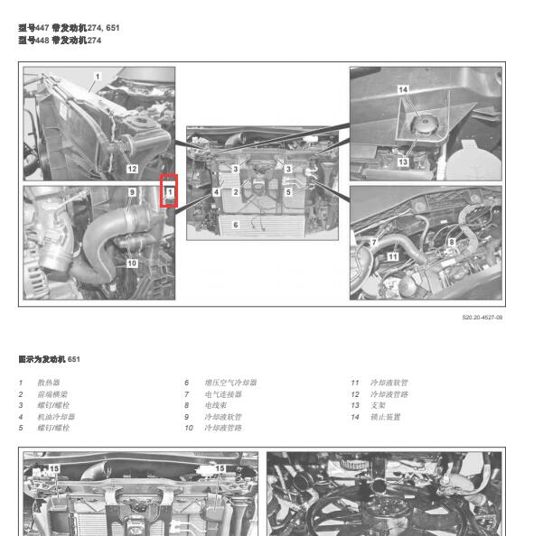 2014年奔驰V250机油散热器资料