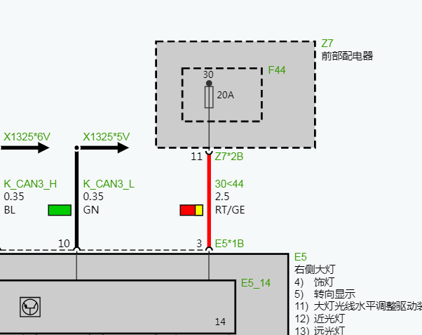 2021年宝马MINI ONE 大灯电路图资料