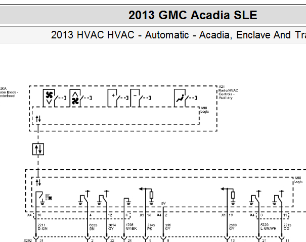 2013年GMC Acadia空调电路图资料