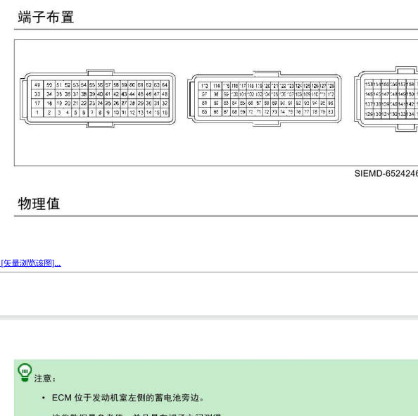 2020年日产劲客发动机针脚定义
