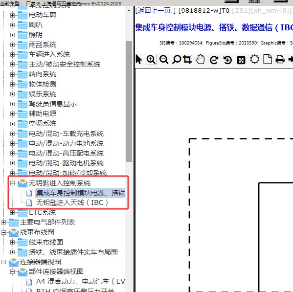 2024-2025年上海通用五菱-宏光mini EV 无钥匙电路图