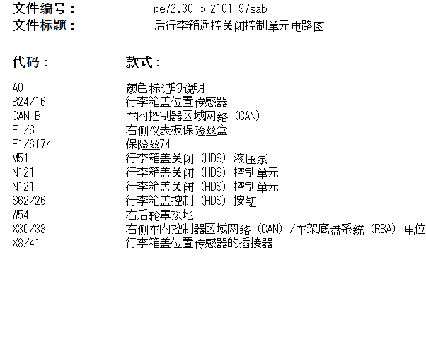 2010年奔驰S600L 尾门锁块电路图