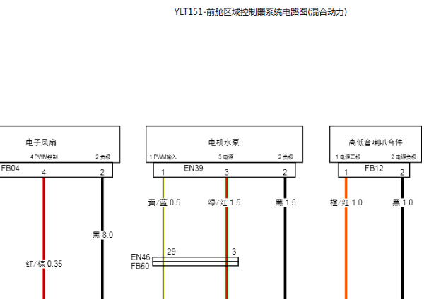 2024年岚图汽车追光PHEV前机舱区域电路图资料