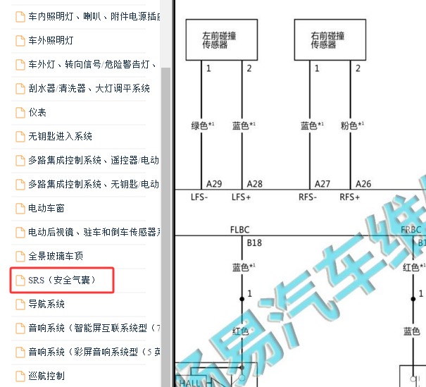 2019年本田缤智碰撞传感器电路图