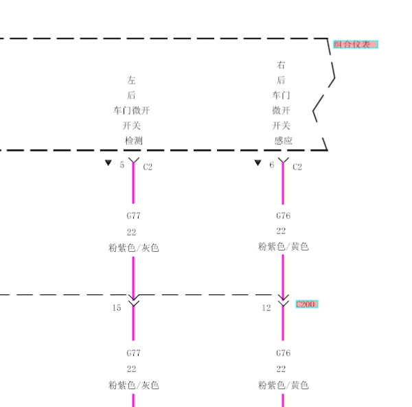2008年克莱斯勒铂锐仪表电路图